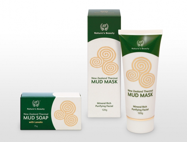 Nature’s Beauty Thermal Mud skincare packaging